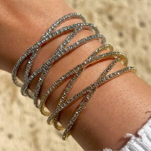 Jennifer Miller NIB White Gold Plated Criss Cross Bracelet